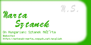 marta sztanek business card